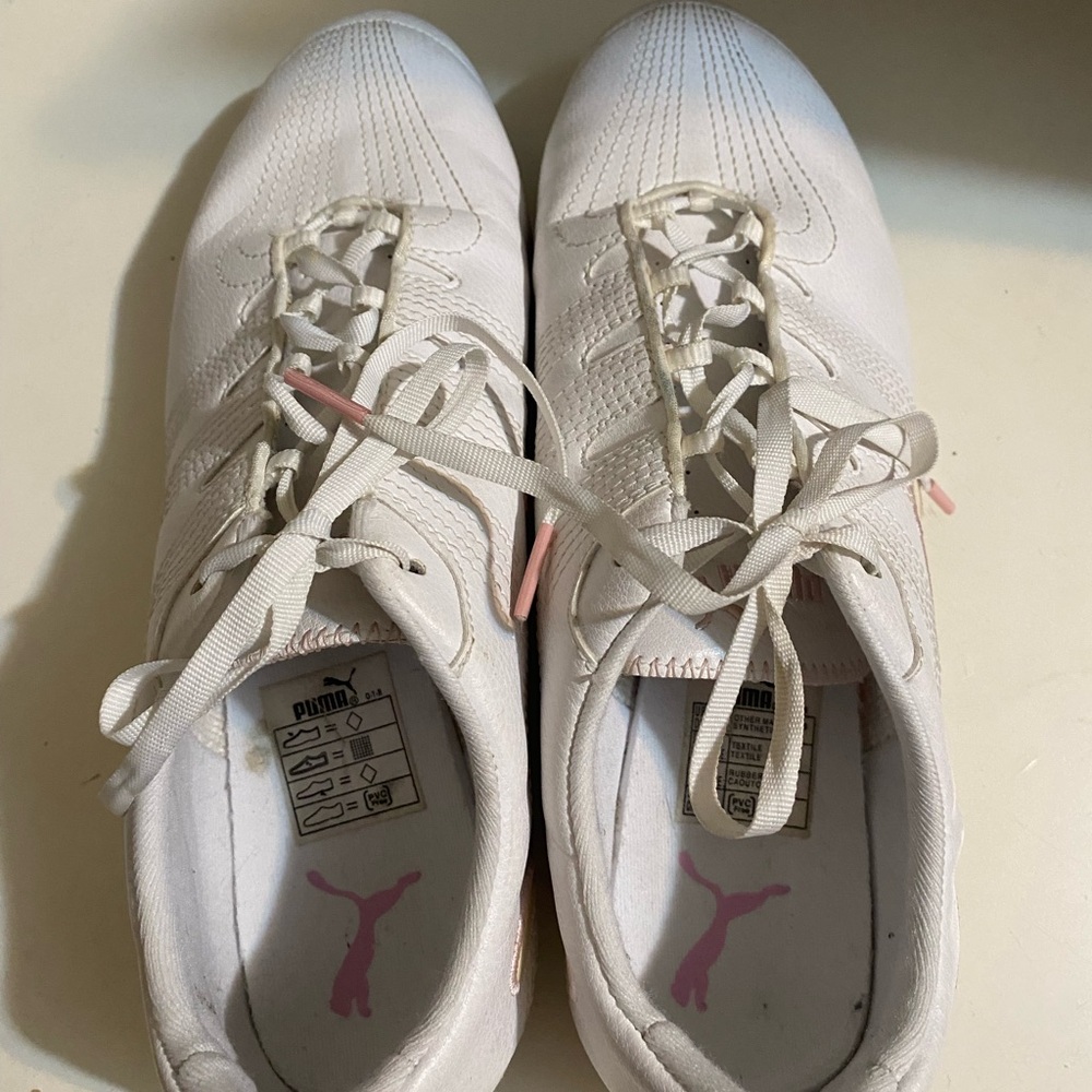 Puma White Low-Top Sneakers with Knit Fabric
